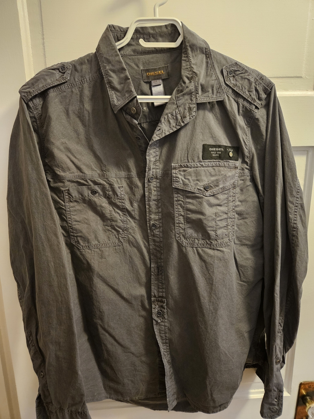 Diesel Gray Men's Button-Up Utility Shirt